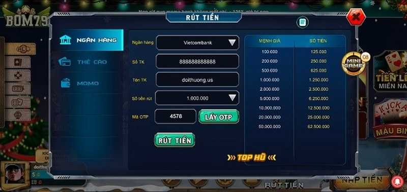 rút tiền bom79 được hỗ trợ gọn nhẹ