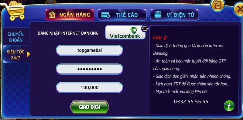 rút tiền bonclub