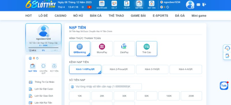 Thao tác thanh toán ở sân chơi rất đơn giản, thời gian nhanh chóng